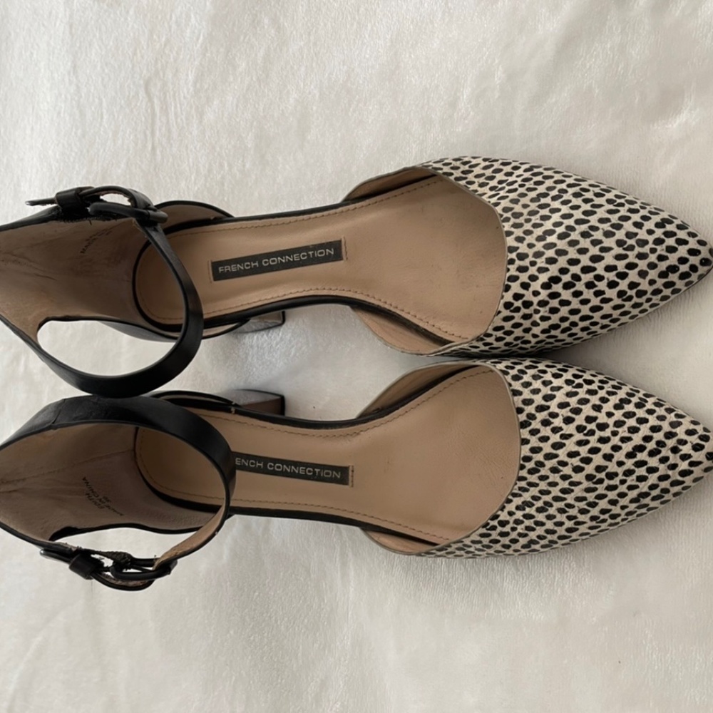 French Connection block heel pumps